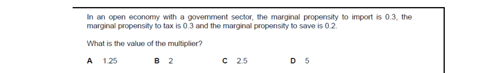 CIE 9708 Economics multiple-choice question on The Circular Flow of Income (image 5)