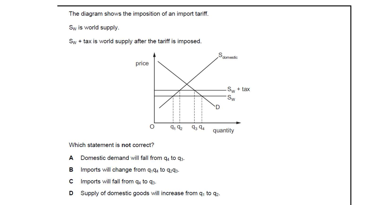 CIE 9708 Economics multiple-choice question on Protectionism (image 8)