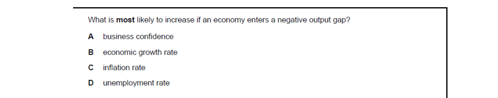 CIE 9708 Economics multiple-choice question on Economic Growth and Sustainability (image 8)