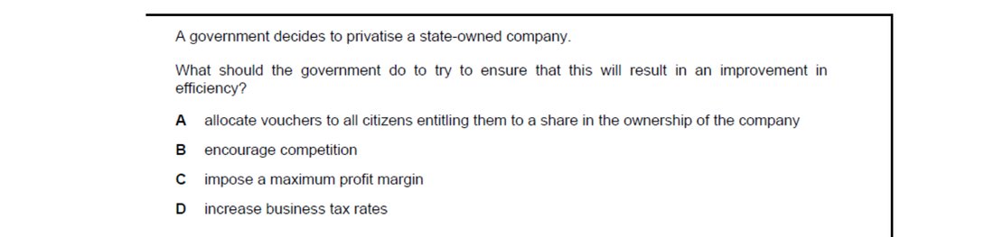 CIE 9708 Economics multiple-choice question on Supply-side Policy (image 6)