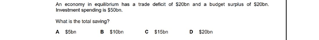 CIE 9708 Economics multiple-choice question on Introduction to the Circular Flow of Income (image 1)