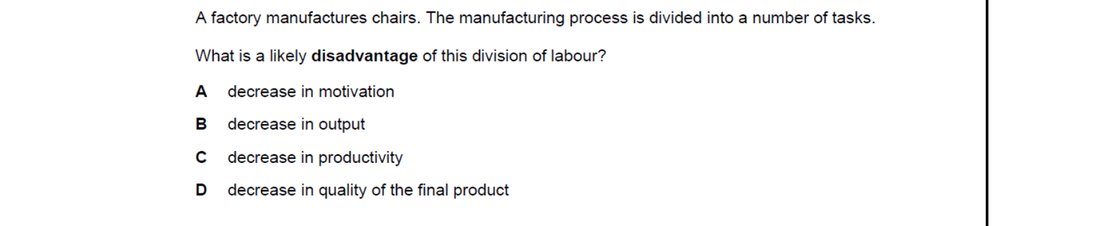 CIE 9708 Economics multiple-choice question on Factors of Production (image 1)