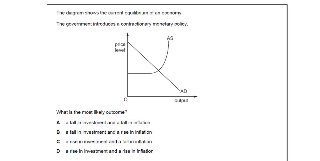 CIE 9708 Economics multiple-choice question on Monetary Policy (image 2)