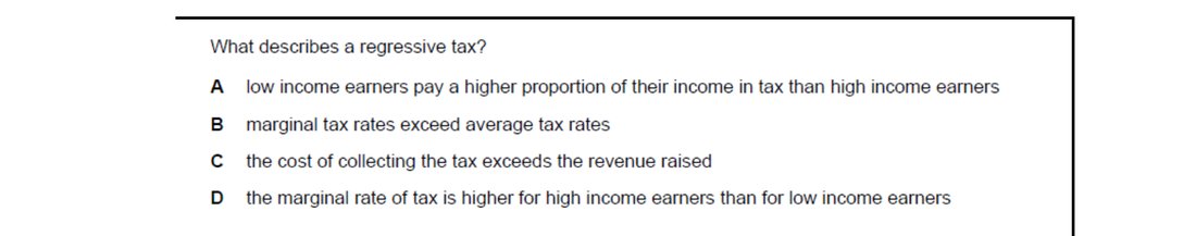 CIE 9708 Economics multiple-choice question on Fiscal Policy (image 10)