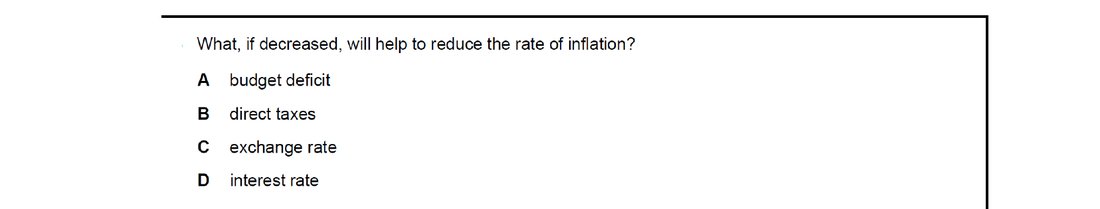 CIE 9708 Economics multiple-choice question on Fiscal Policy (image 4)