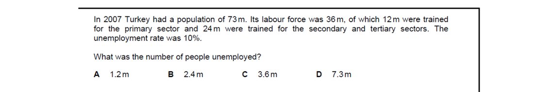 CIE 9708 Economics multiple-choice question on Unemployment (image 8)