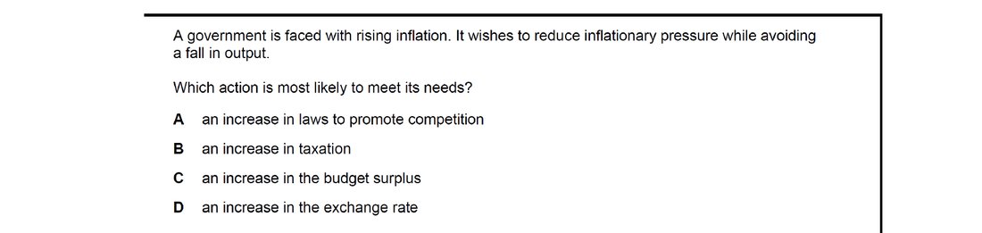 CIE 9708 Economics multiple-choice question on Supply-side Policy (image 3)